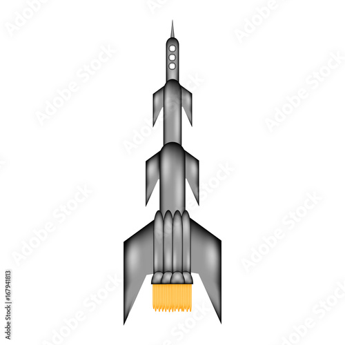 Starting rocket sign icon.