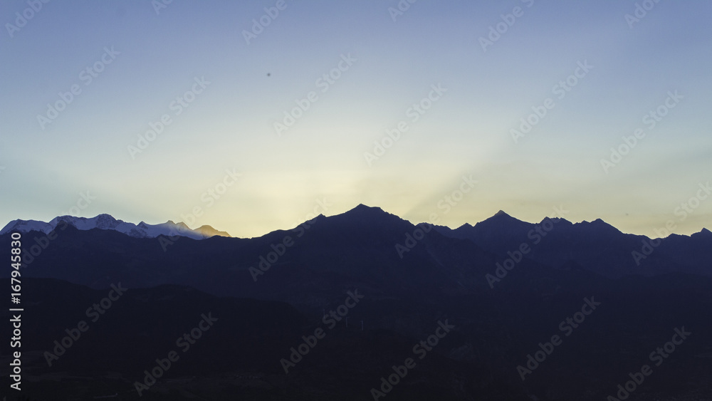 Sunrise above the Aosta Valley