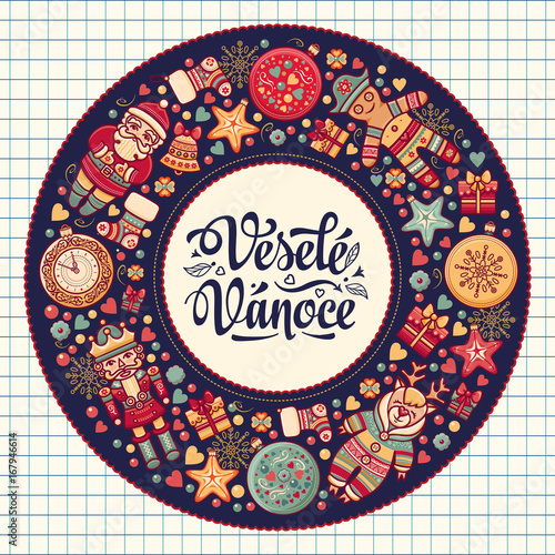 Vesele vanoce -  greeting cards. Xmas in the Czech Republic. 