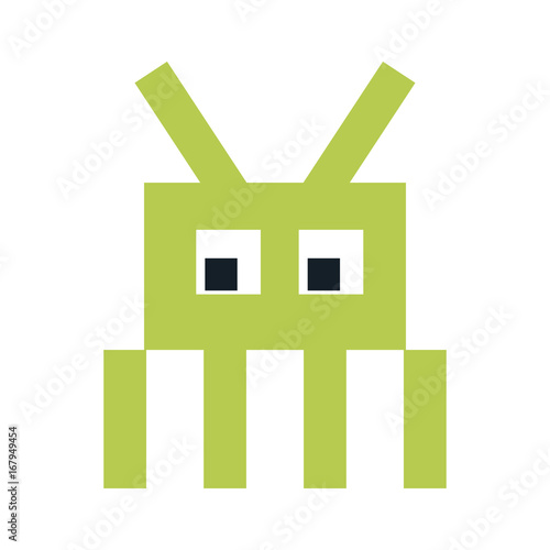 videogame pixel character icon image vector illustration design 