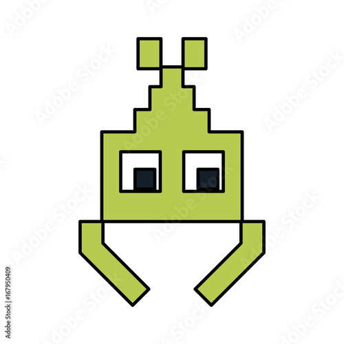 videogame pixel character icon image vector illustration design 