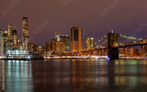 New York City manhattan buildings skyline night evening © ungvar