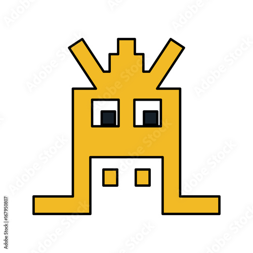 videogame pixel character icon image vector illustration design 