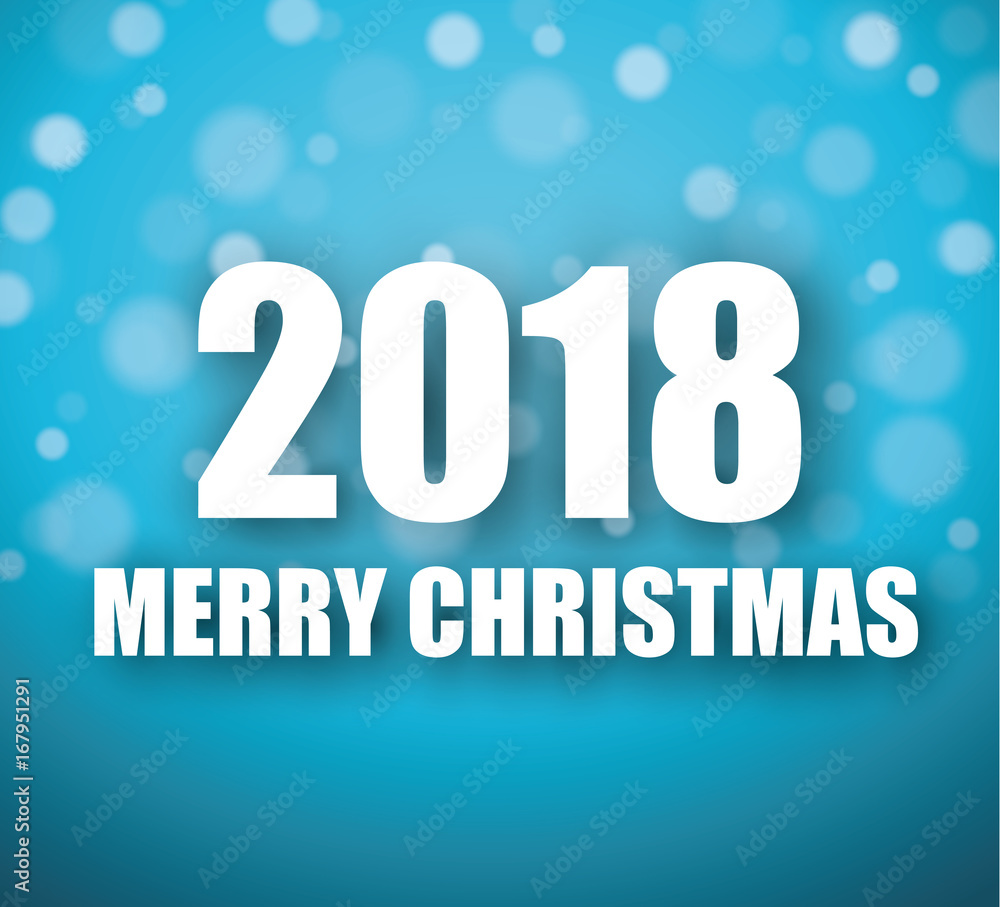 2018 vector background. greeting card with 3d snowflakes. Christmas poster.
