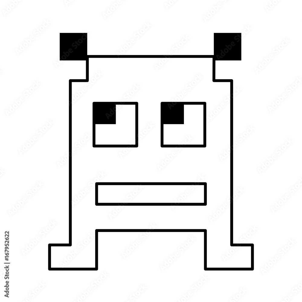 videogame pixel character icon image vector illustration design black and white videogame pixel character icon image vector illustration design black and white