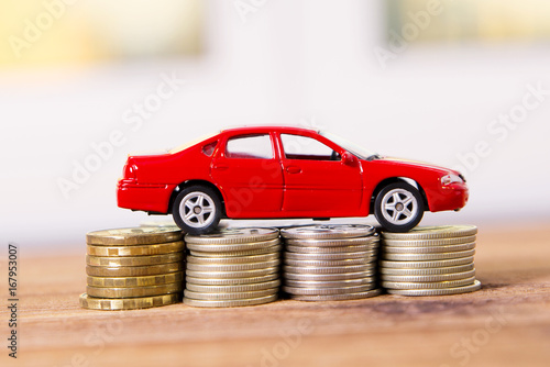 Coins and car 