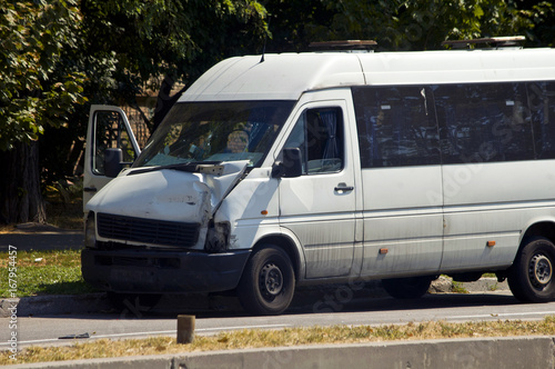 crash bus on accident site