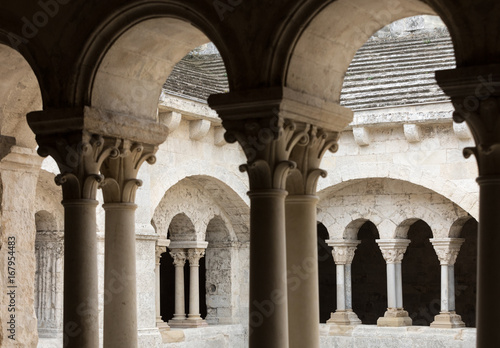 Cloisters in the  Abbey of St. Peter in Montmajour near Arles, France