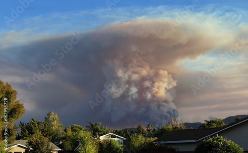 Huge mushroom cloud of smoke from wildfire