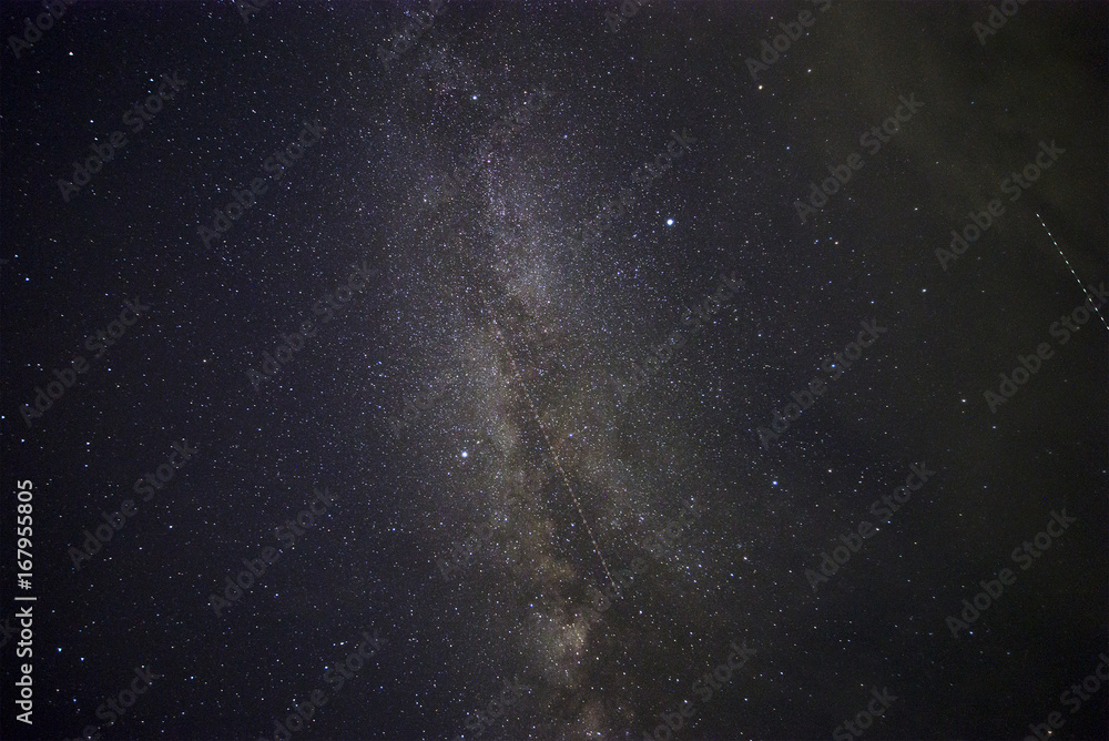 Night sky with milky way in space