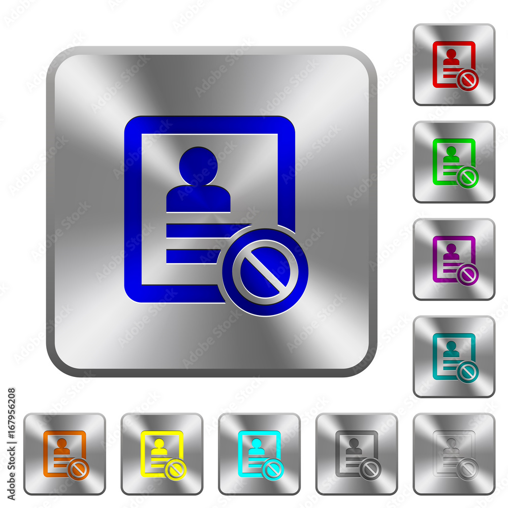 Contact disabled rounded square steel buttons Contact disabled rounded square steel buttons