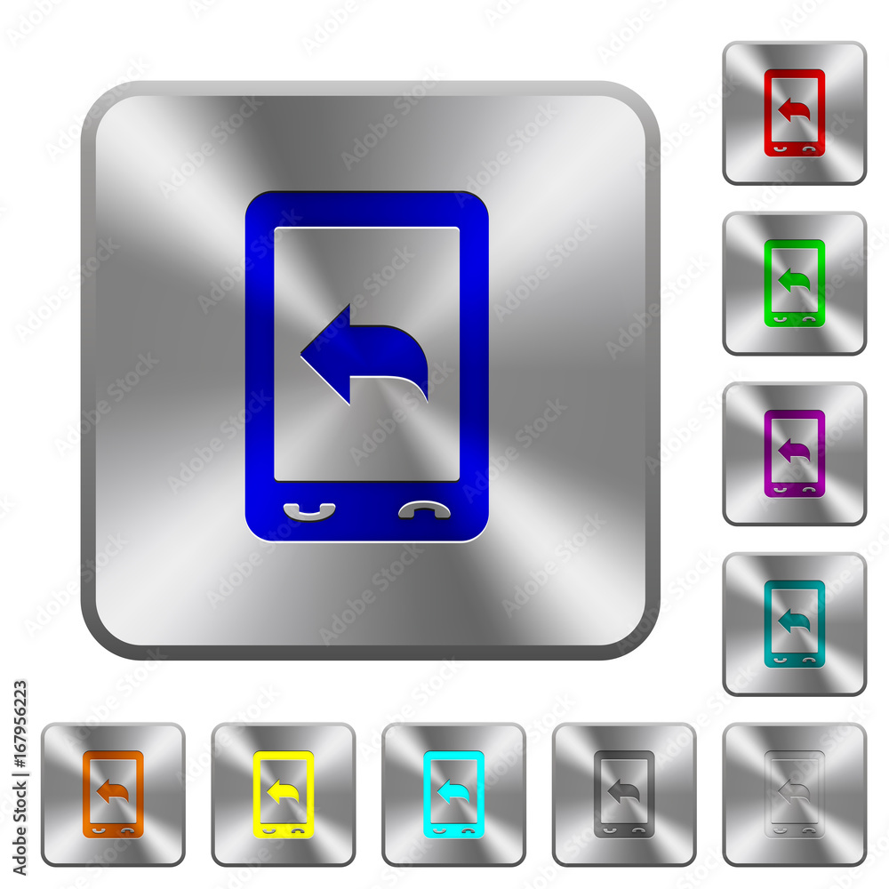 Reply to mobile message rounded square steel buttons Reply to mobile message rounded square steel buttons
