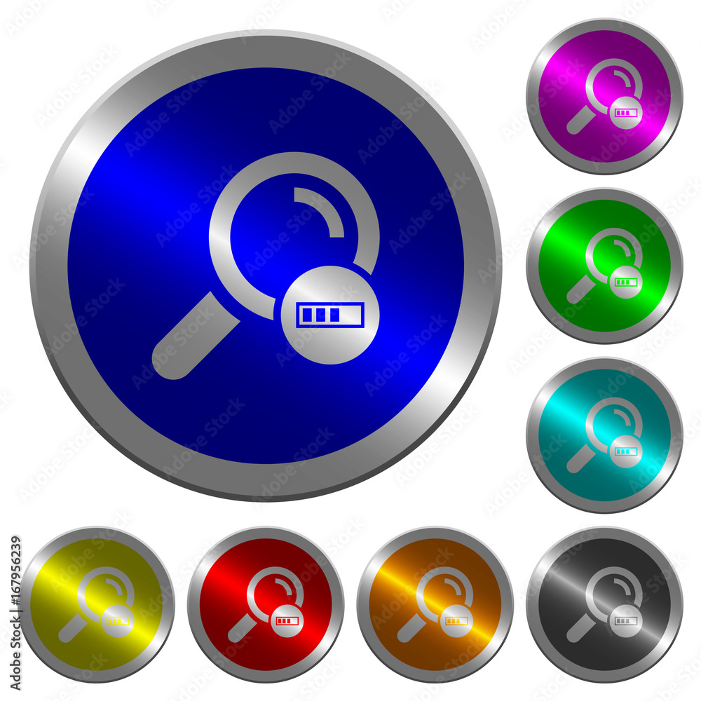 Search in progress luminous coin-like round color buttons Search in progress luminous coin-like round color buttons