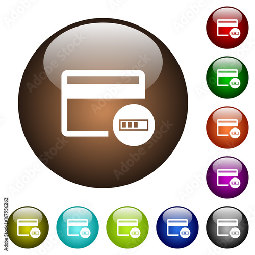 Verifying credit card color glass buttons