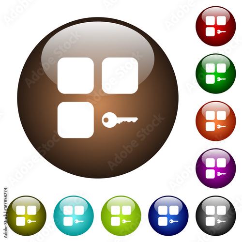 Secure component color glass buttons