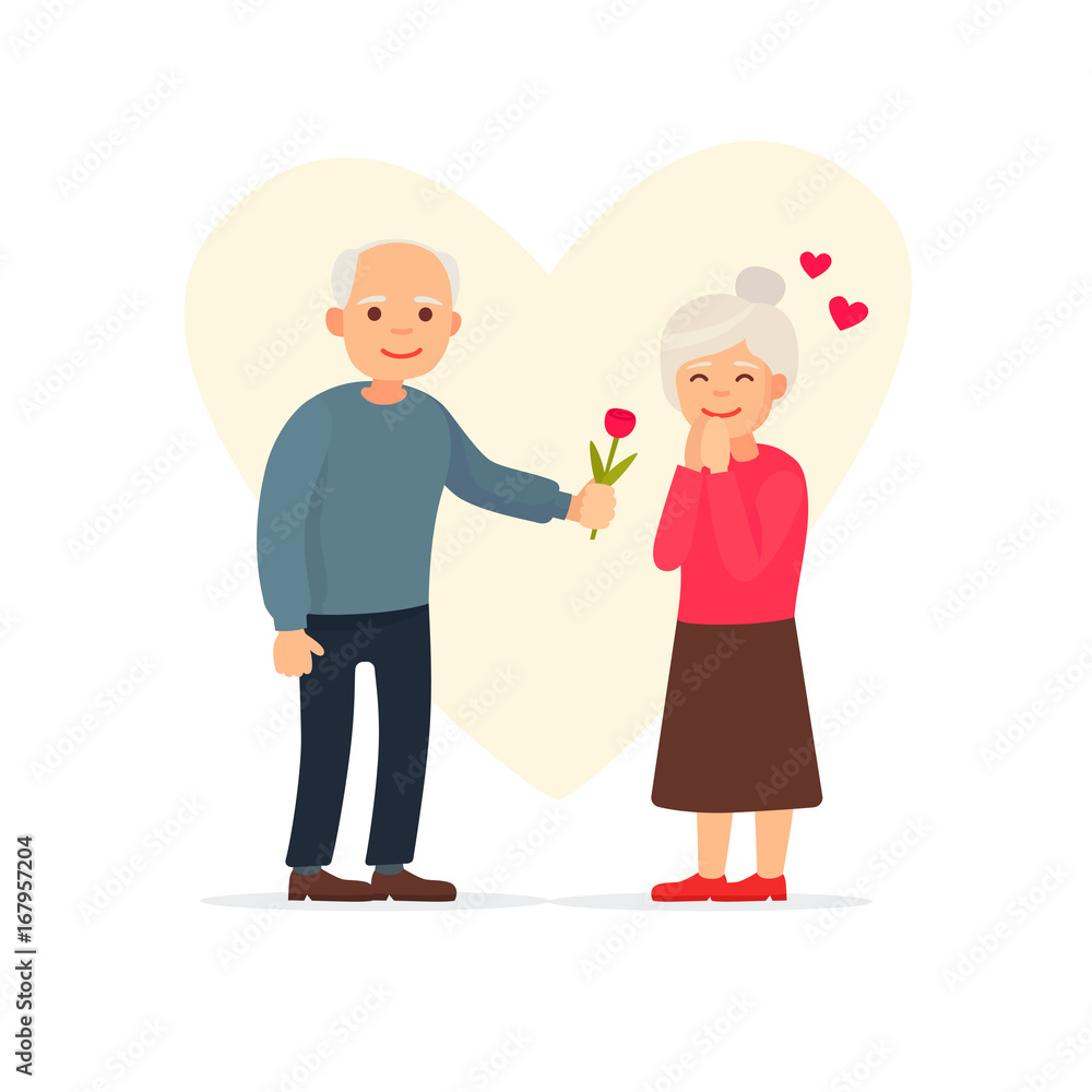 Grandparents day. Cute grandmother and grandfather. Vector illustration in  cartoon style Stock Vector | Adobe Stock