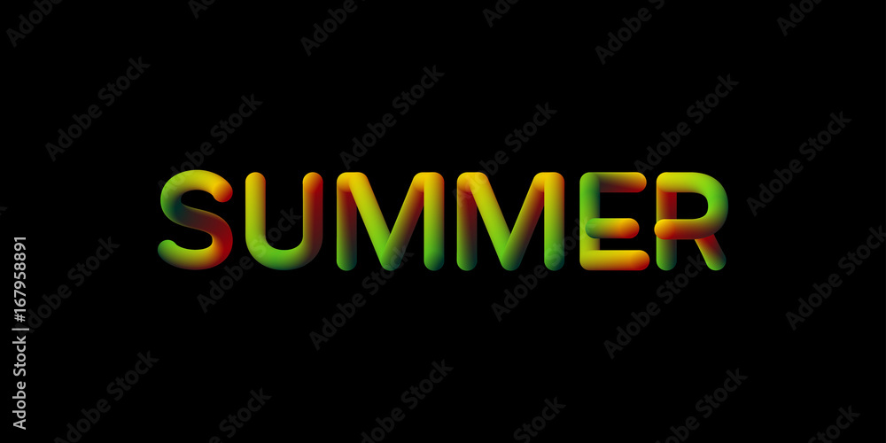 3d gradient Summer season sign