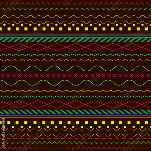 Ethnic, bright, background, Boho pattern, isolated on a dark bro