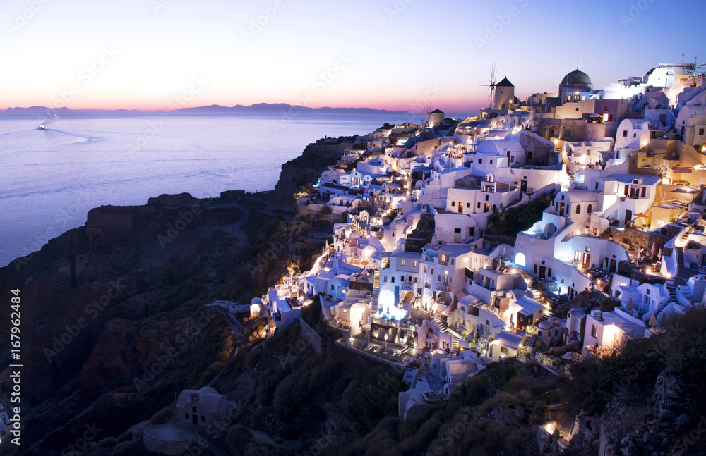 The City of Oia, Santorini, after Sunset