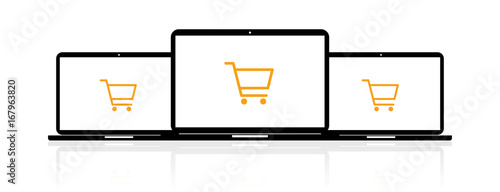 Laptop Banner - Einkaufswagen