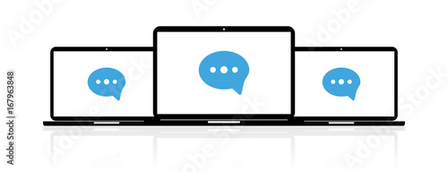 Laptop Banner - Sprechblase Nachricht