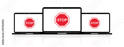 Laptop Banner - Stoppschild