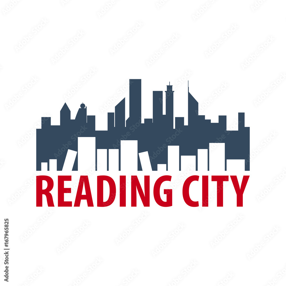 Reading city Book Store Logo. Education and book emblem. Vector illustration.