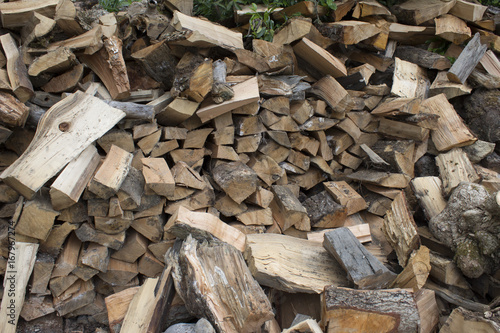 Pile of firewood. Preparation of firewood for the winter. Background