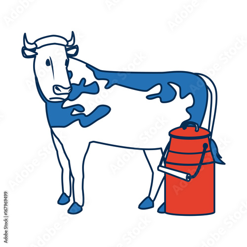 swiss can milk cow dairy culture concept vector illustration