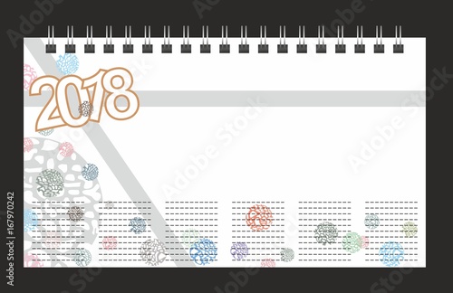 2018 Mock-up Calendar . 2018 + notebook 