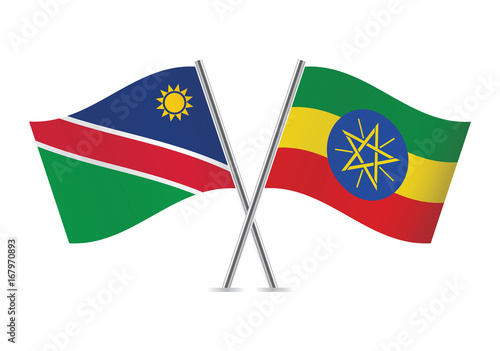 Free Download Namibia and Ethiopia flags.Vector illustration. - GFXLoad