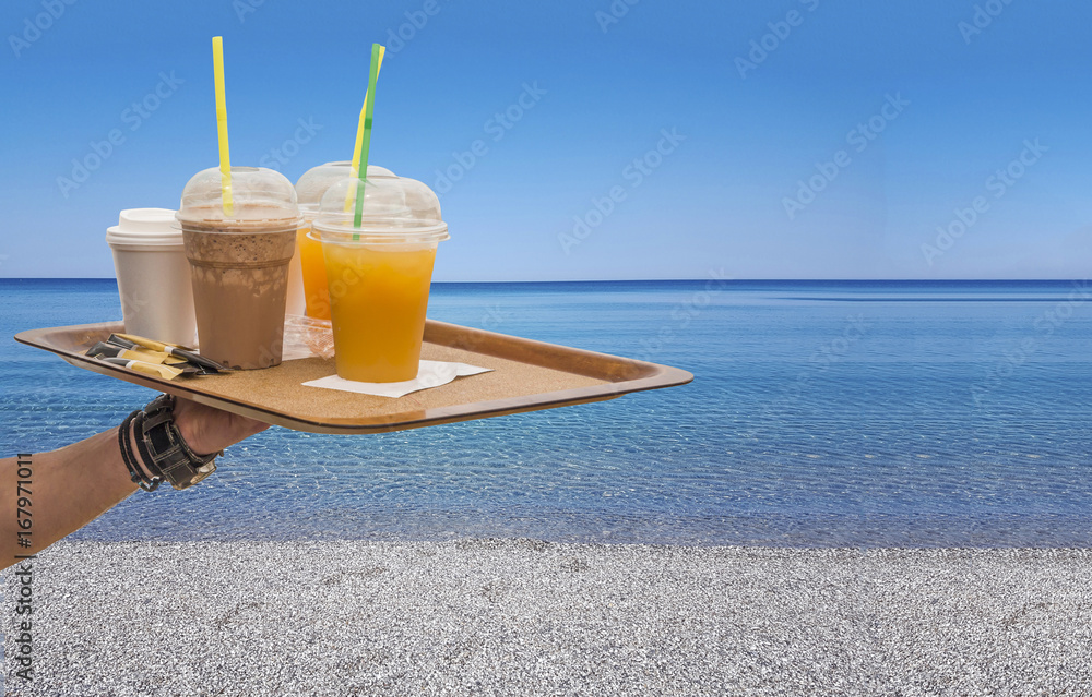 waiter chocolate coffee juice holidays, sea waiter chocolate coffee juice holidays, sea