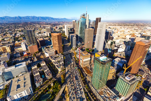 Aerial view of a Downtown Los Angeles © Tierney