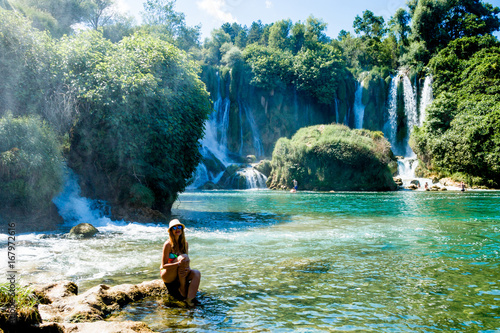 Girl near Kravice Waterfall Bosnia © Nataliia