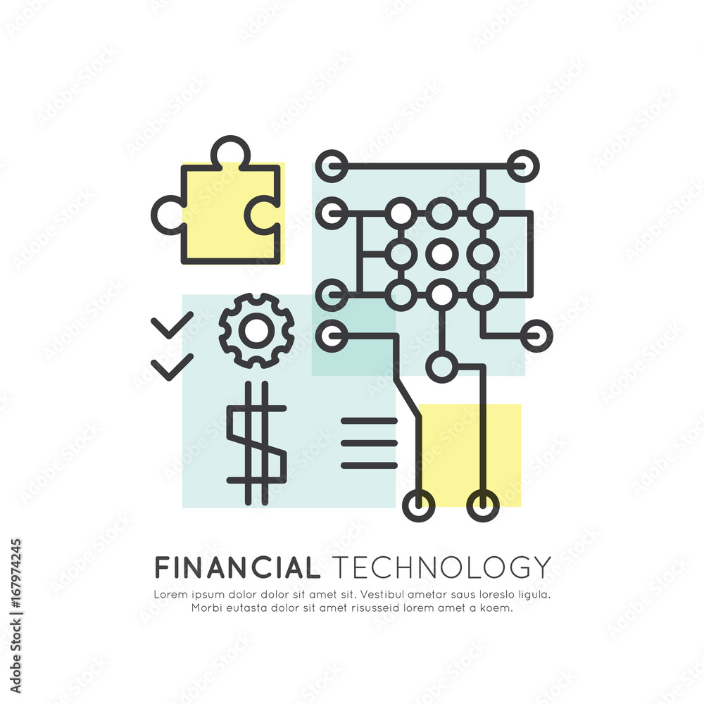 Vector Icon Style Illustration Concept of Internet Banking Protection and Security, Financial l Technology Progress and Innovation Vector Icon Style Illustration Concept of Internet Banking Protection and Security, Financial l Technology Progress and Innovation