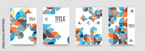 Set of brochure cover background, a4 template