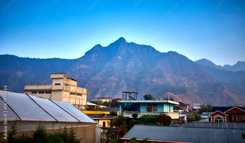 Volcanic highlands of Atitlan in Guatemala  / This Mountain is called 