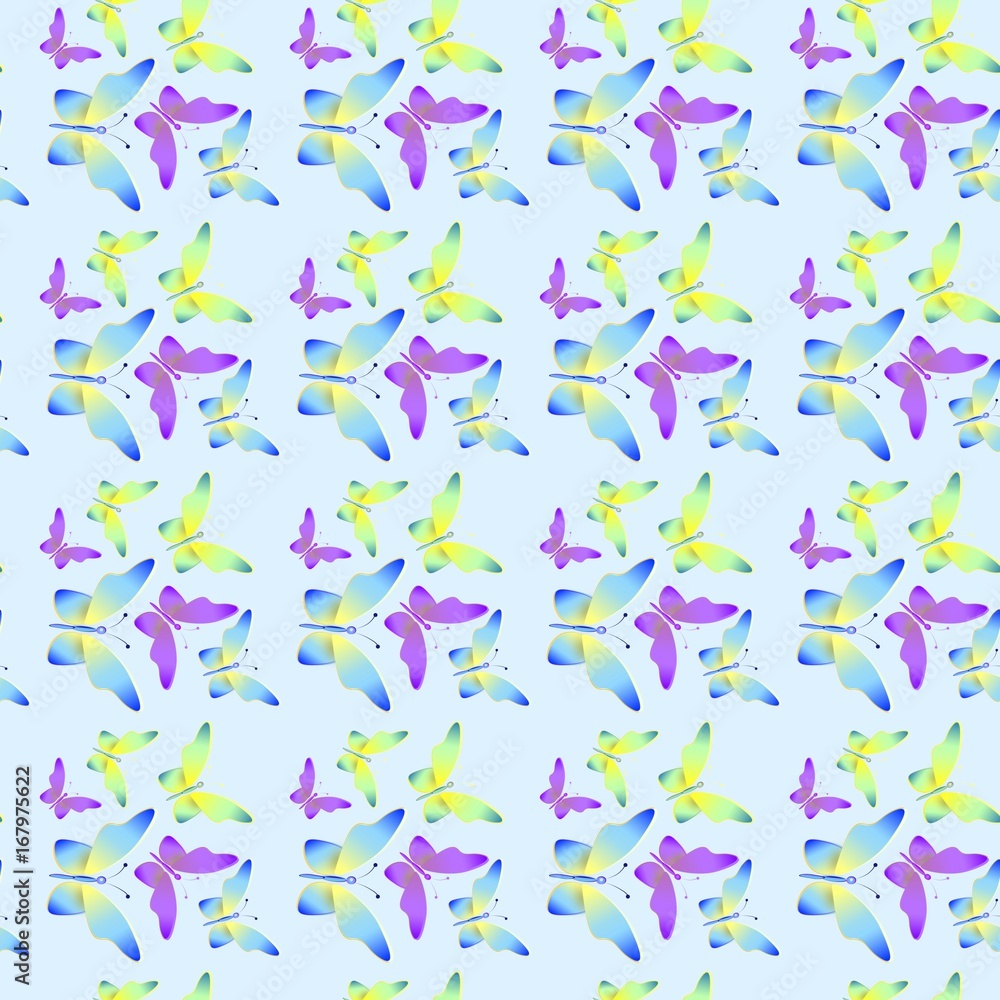 Seamless background with bright colorful butterflies . Seamless background with bright colorful butterflies .