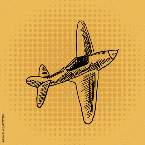 Sketch on retro background.