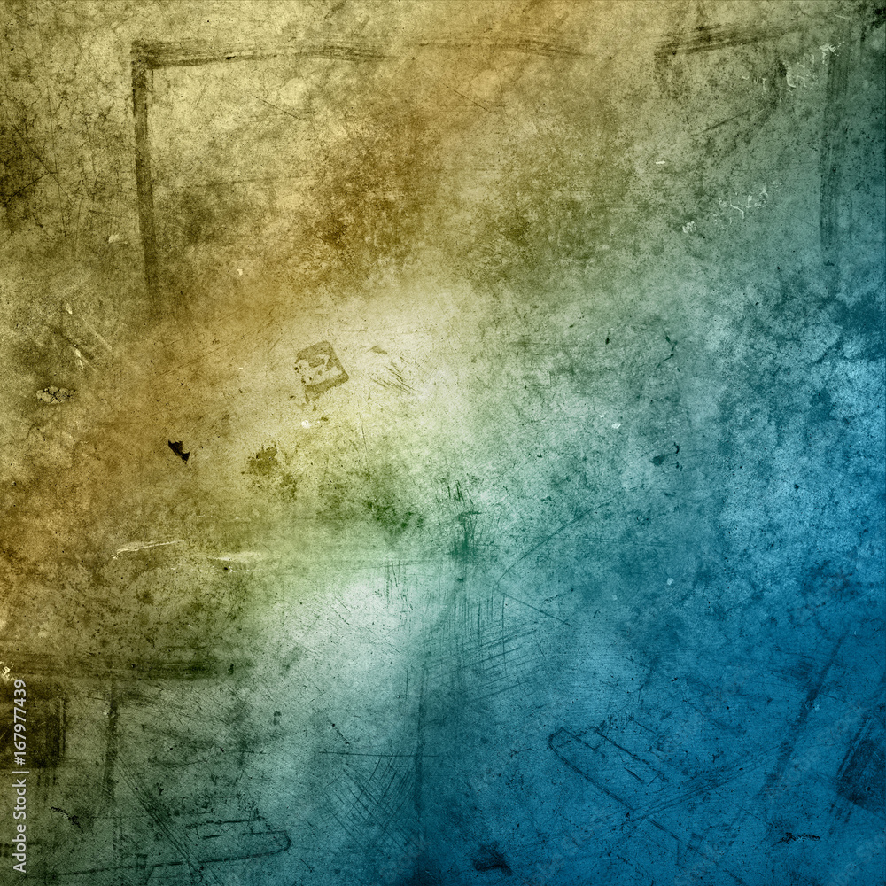 Obraz premium Grunge blue brown concrete rough texture wall background