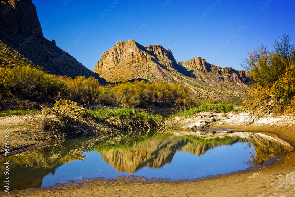 Mountain Reflection in Texas Pond