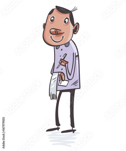 Helpful Waiter. Vector illustration