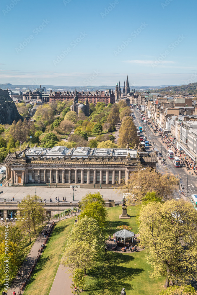 Old city of Edinburgh in Scotland
