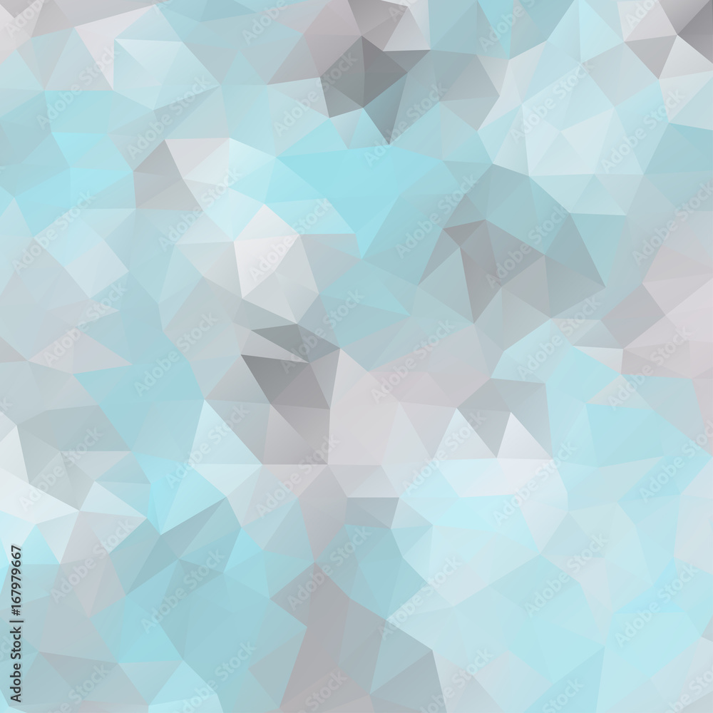 Abstract mosaic background of triangular polygons. Geometrical background in blue colors. Frosty vector illustration