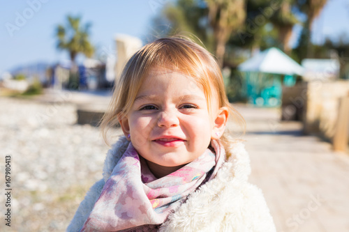 Portrait of a happy cute little girl