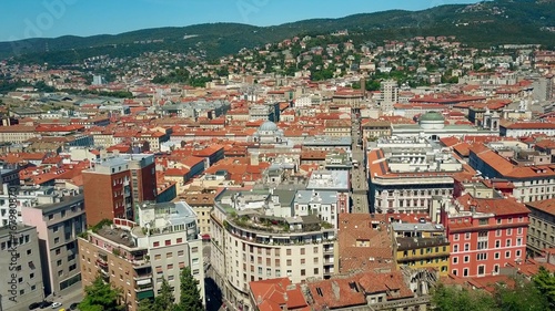 Aerial view of Trieste rooftops, Italy