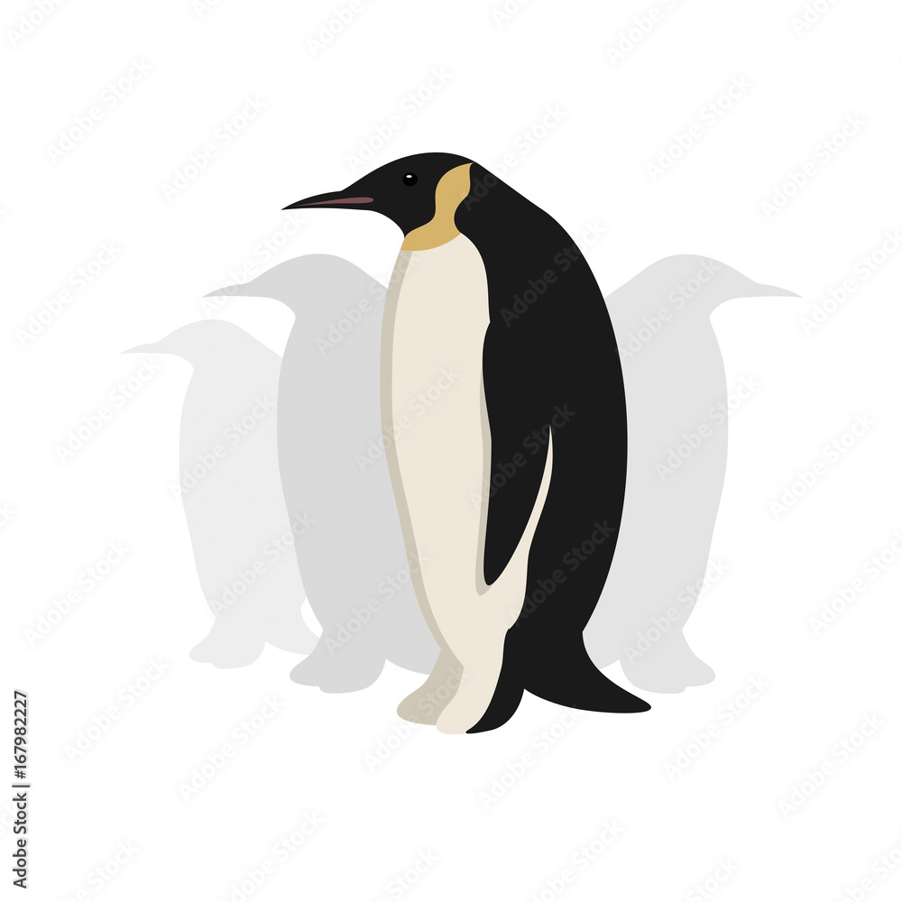 Obraz premium Standing penguin, flat vector image
