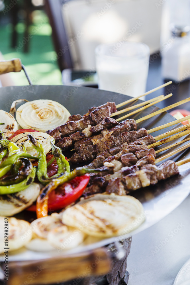 Turkish Traditional Food named as stick kebap