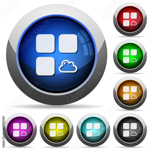 Cloud component round glossy buttons