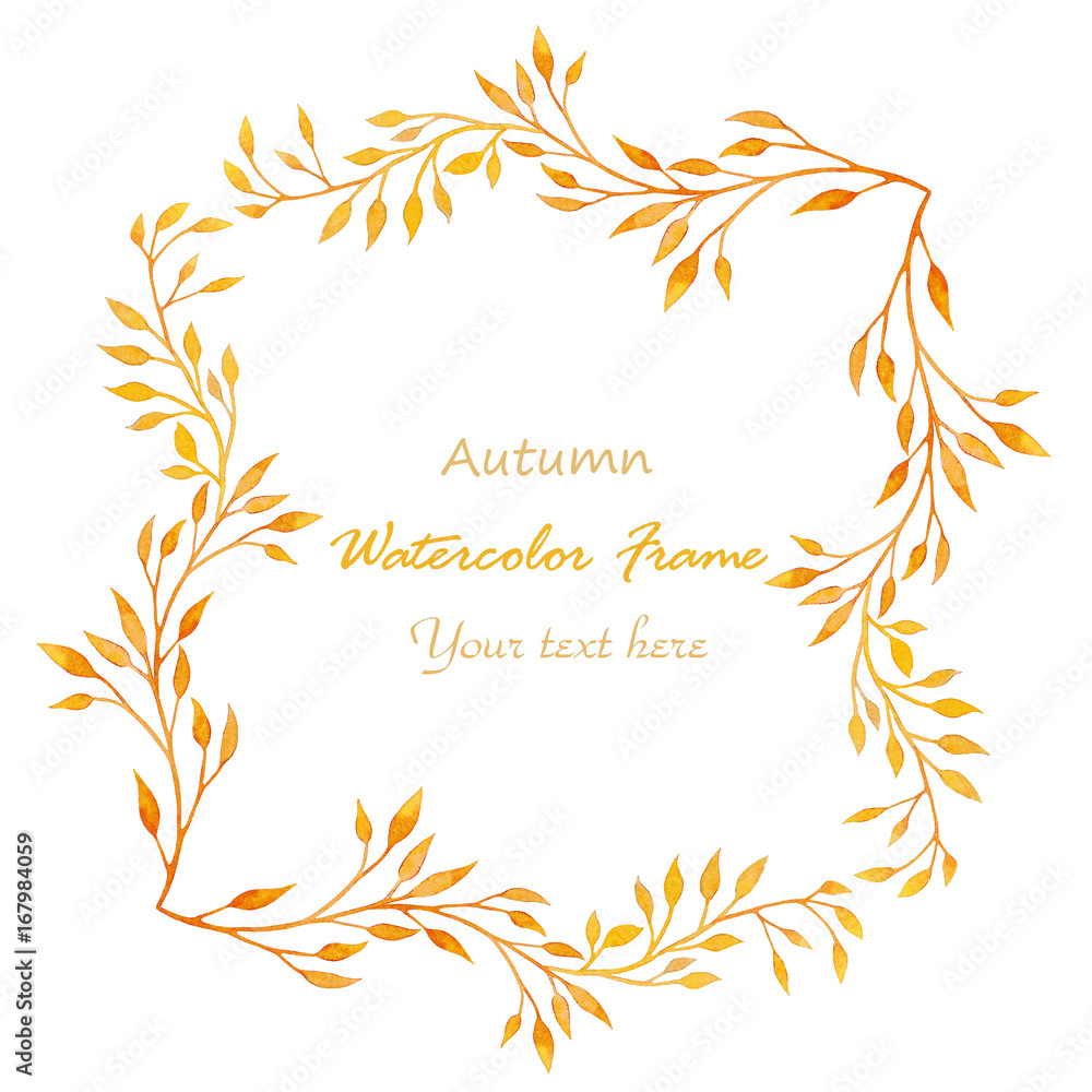 Watercolor autumn frame Watercolor autumn frame